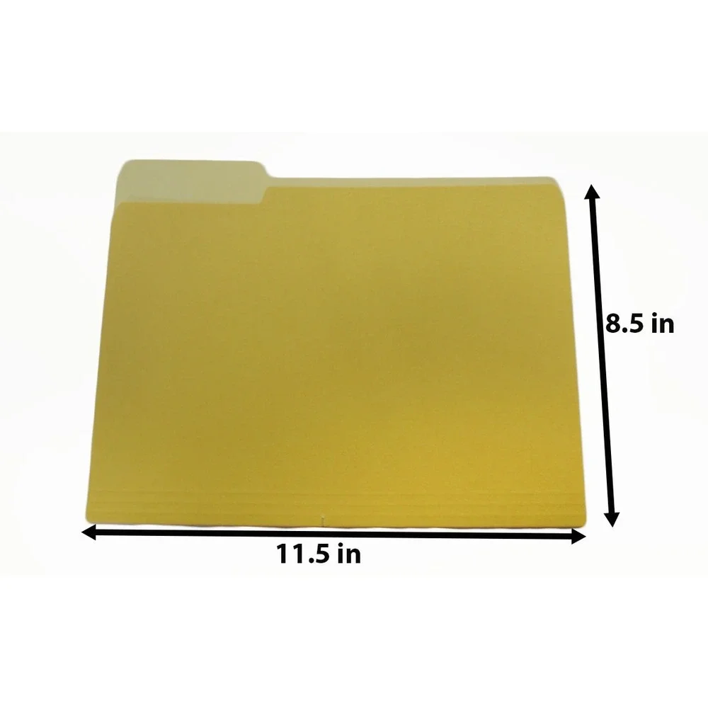 40 pcs Manila File Folders Letter Size 1/3 Cut Tab Yellow Office Supplies